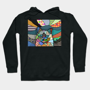 Multicolor Patterns Cat 691 Hoodie